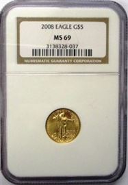 2008 $5 Gold Eagle Graded MS69