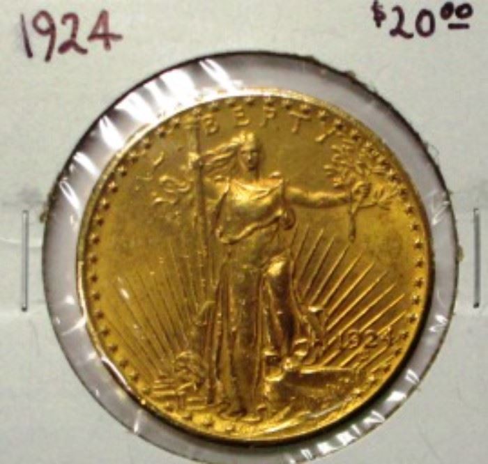 1924 $20 St. Gaduins  