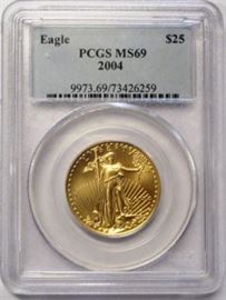 2004 $25 Gold Eagle Graded MS69