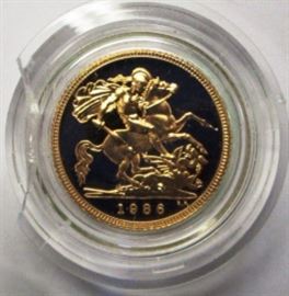 1986 Gold Proof Sovereign Fifty Pence  