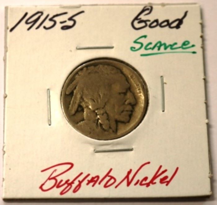 1915-S Buffalo nickel silver coin
