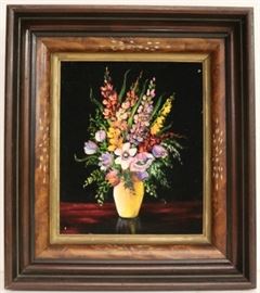 Painting in walnut Victorian frame