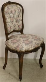 Tufted French budoir chair