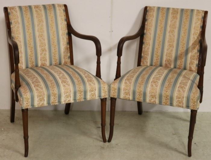 Pair Regency arm chairs