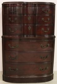 Bow front Regency chest on chest