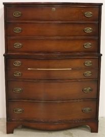 Mahogany chest on chest