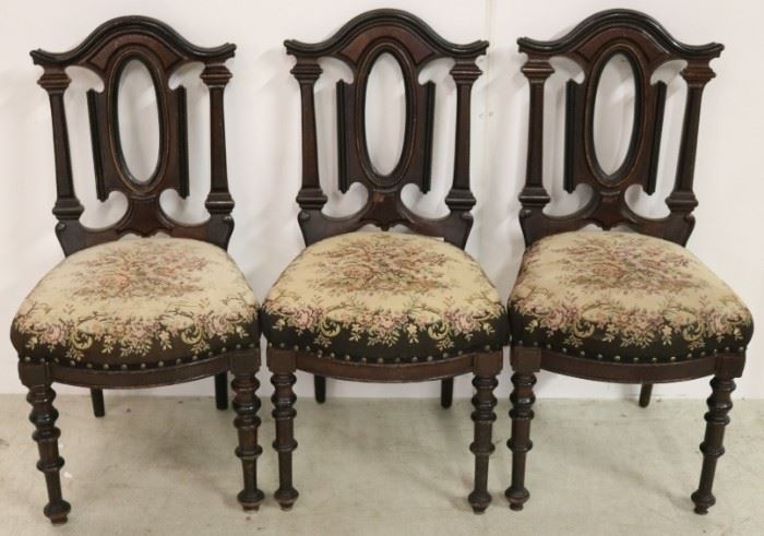 Carved matching Victorian chairs