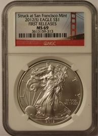 2012-S First Release silver eagle