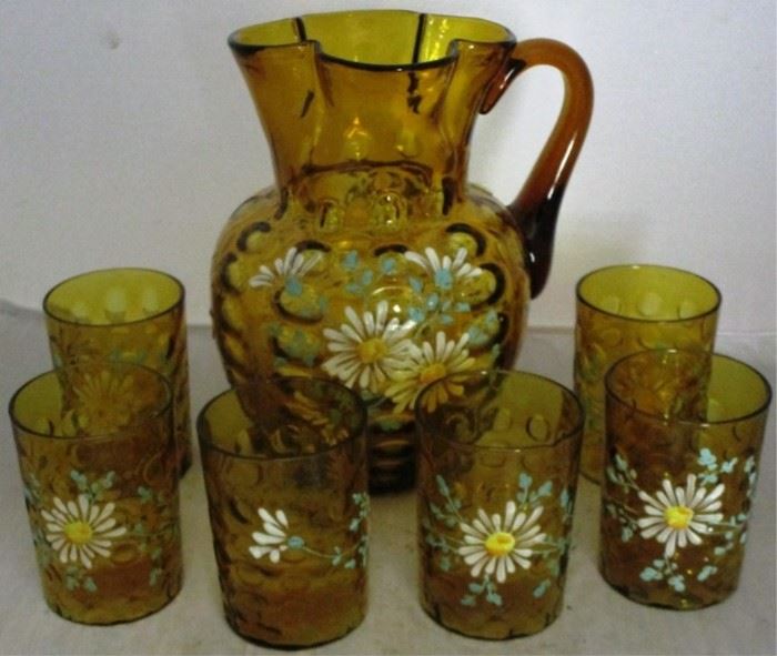 Hand painted Victorian water set