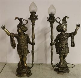 5' Tall Blackamoor bronze statues