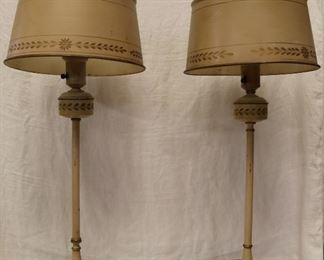 Matched pair tole lamps