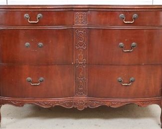 Carved mahogany double dresser