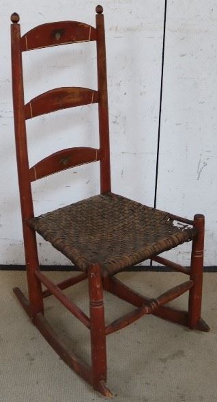Ladderback woven seat rocker