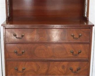 Burl mahogany server with buffet rack