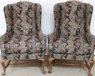 Beautiful pair wingback chairs
