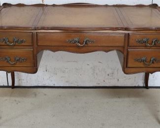 French desk w/ tooled leather top