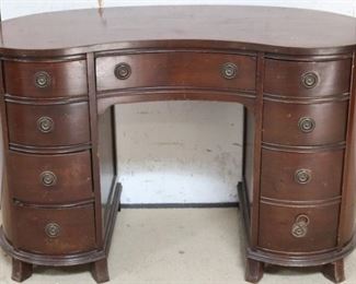 Kidney shape kneehole desk