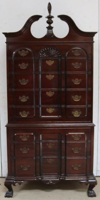 American block front highboy