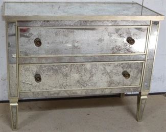 Mirror clad 2 drawer chest