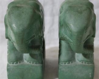 Stoneware pair elephant bookends