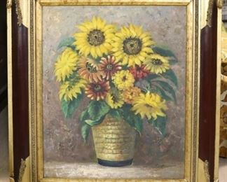 Artist signed floral painting