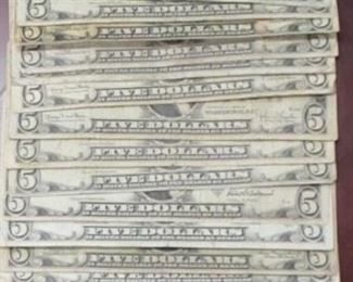 $5 blue seal bills