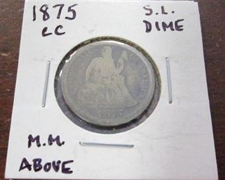 1875 Carson City seated dime