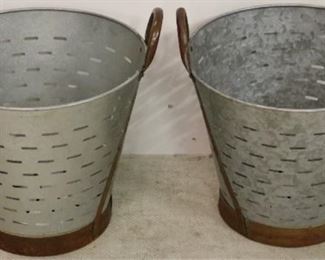 Galvanized olive buckets