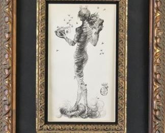 1944 Illustration from Fantastic Memories by Salvador Dali COA on back