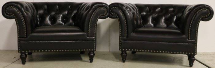 Chesterfield leather chairs by Lazzaro