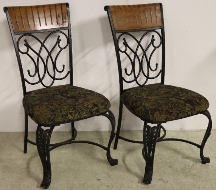Pair iron side chairs