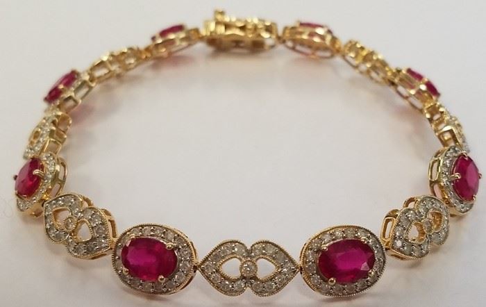 14K Ruby & diamond bracelet