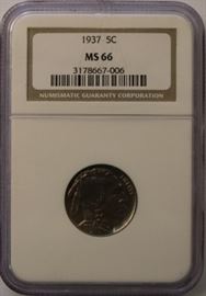 1937 MS66 Buffalo nickel