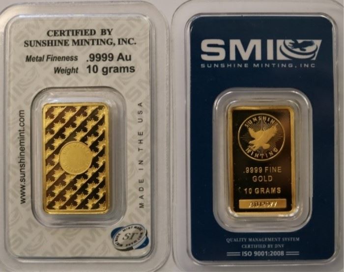 10 gram carded gold bar