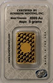 5 gram carded gold bar