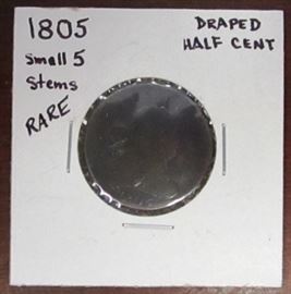 1805 Small 5 draped half cent RARE
