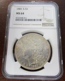 1881 MS64 Morgan dollar