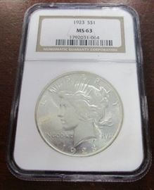 1923 MS63 Peace dollar
