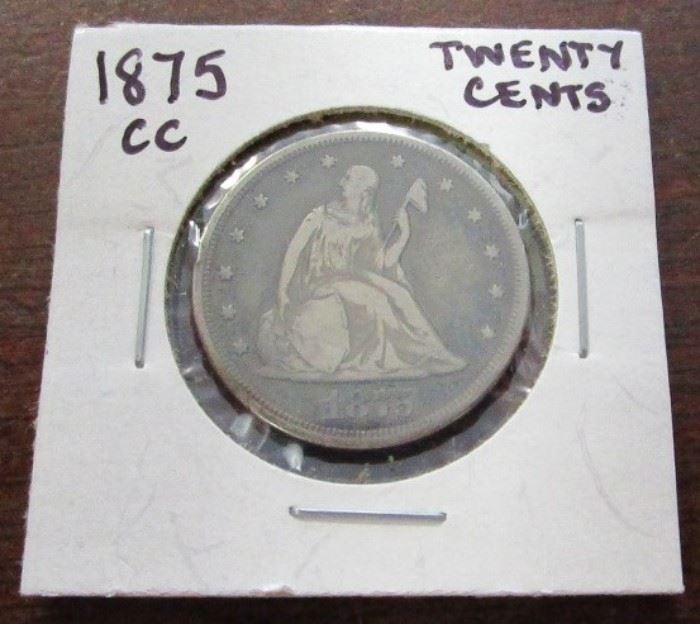 1875 Carson City 20 Cent piece
