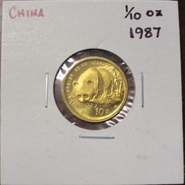 1987 China 1/10 oz gold coin