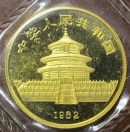 1982 China 1/4 oz Gold proof