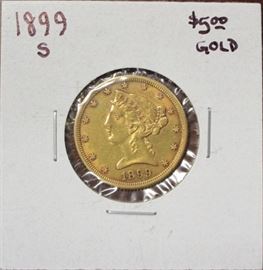 1899-S $5 Gold Liberty coin