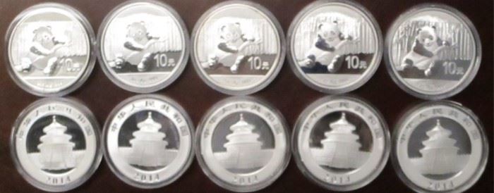 2014 China 1 oz silver proofs
