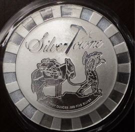 Silver Towne 5 oz Silver poker chip
