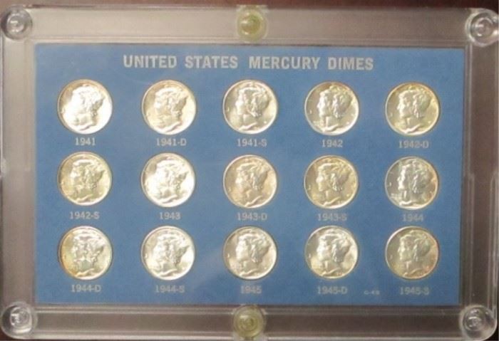 1941-1945S Mercury Dime Set
