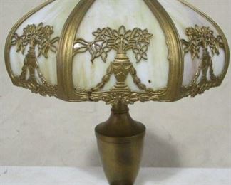 Vintage slag glass lamp