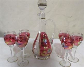 Painted decanter set