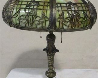 Slag glass lamp