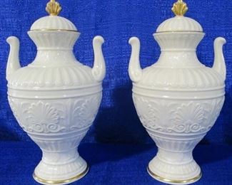 Lenox pair covered urns