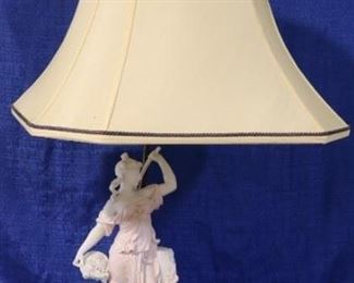 Bisque figural lamp